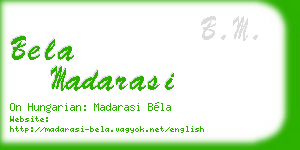 bela madarasi business card