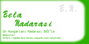 bela madarasi business card